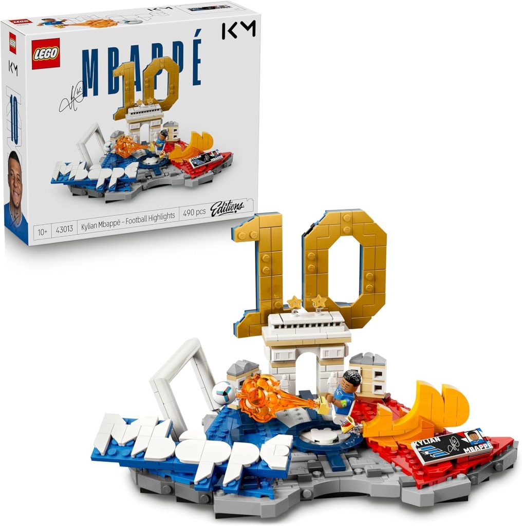 LEGO Editions Kylian Mbappé – Best of - Jeu Football - Maquette 3D avec Minifigurine Collector - Décoration de Chambre d'enfant - Cadeau dès 10 Ans pour Garçon, Fille ou Adulte Fan de Sport 43013