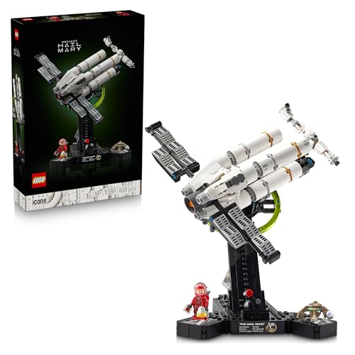 LEGO Icons Project Hail Mary Ruimteschip – Ruimte Bouwpakket voor Volwassenen – Ruimtevoertuig Model met Ryland Grace en Rocky Minifiguren – Woondecoratie – Cadeau voor Mannen, Vrouwen en Fans – 11389
