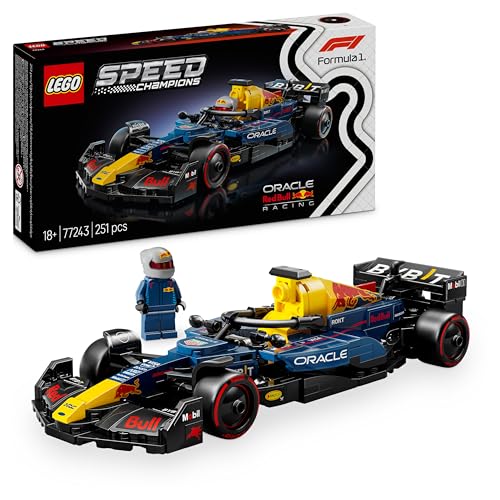 LEGO Speed Champions Oracle Red Bull Racing RB20 F1 racewagen Auto Bouwpakket voor Volwassenen met Verzamelbare Minifiguur van Formule 1 Coureur, Cadeau voor Motorsport en Racing Fans 77243