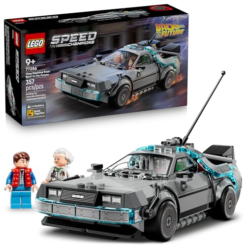 LEGO Speed Champions Time Machine from Back to The Future Building Toy for Kids - Pretend Play & Display Car Toy W/ 2 Build Modes for Boys & Girls, Ages 9+ - Gift for Birthdays - 77256