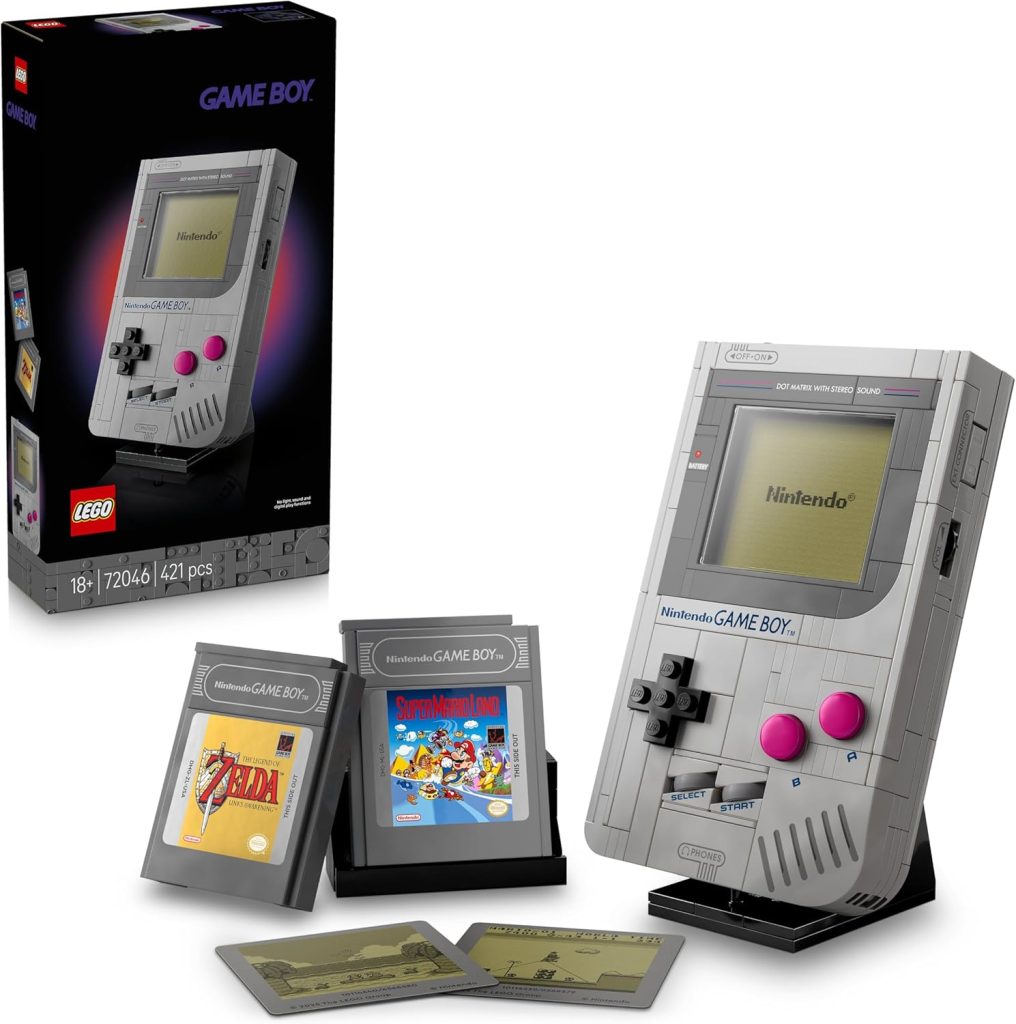 LEGO Super Mario Game Boy - Set de Construction pour Adulte - Maquette de Nintendo à Exposer avec 2 Cartouches Dont Zelda - Support Inclus - Idée de Cadeau Rétro pour Fête des Pères 72046