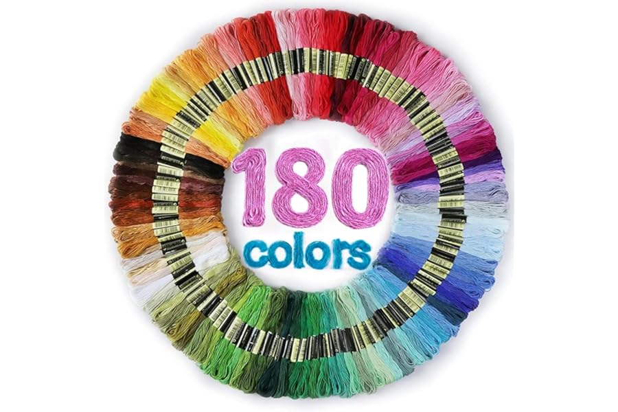 LOVIMAG Embroidery Thread Floss 180p Colors Quilting Thread Skeins Friendship Bracelet String Making Bracelets Cross Stitch Kit Supplies Thin Yarn Sewing Patterns Strings Polyester Crochet Braces Wrap