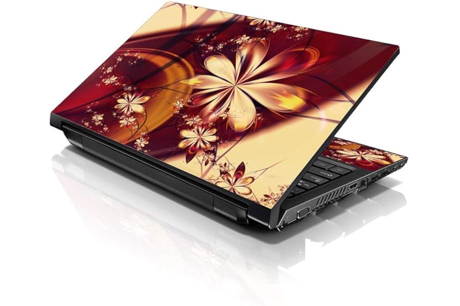 LSS Laptop 15 15.6 Skin Cover with Colorful Flower Floral Pattern for HP Dell Lenovo Apple Asus Acer Compaq - Fits 13.3" 14" 15.6" 16" (2 Wrist Pads Free)