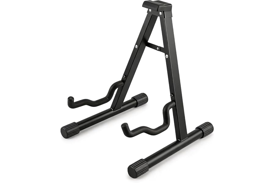 LeSage Guitar Stand, A-Frame Folding Guitar Stand with Non-Slip Rubber and Foam Arms, for Acoustic Guitar, Electric Guitar, Bass, Ukulele, Banjo-1 pack