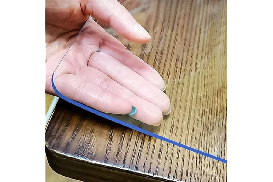 LovePads Clear Desk Mat 16 x 36 Inch, 1.5mm Thick Clear Table Protector, Waterproof Plastic Table Cover Protector, PVC Desk Protector Mat, Vinyl Desk Cover for Desktop, Coffee & Dining Table