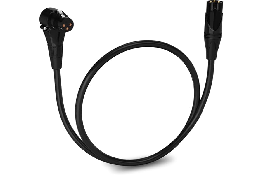 LyxPro 1.5 Feet Right Angle XLR Female to Male 3 Pin Mic Cord for Powered Speakers Audio Interface Professional Pro Audio Performance Camcorders DSLR Video Cameras and Recording Devices - Black