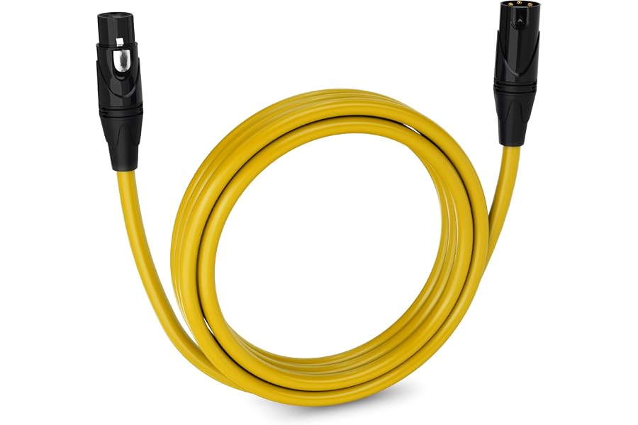 LyxPro 10 Feet XLR Microphone Cable Balanced Male to Female 3 Pin Mic Cord for Powered Speakers Audio Interface Professional Pro Audio Performance and Recording Devices - Yellow