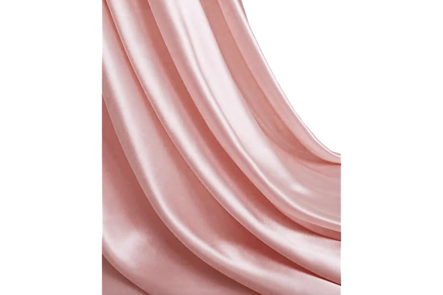 MDS Satin Fabric 2 Yards, 44" Wide, Silky Smooth Charmeuse Sateen Cloth for Wedding Arch Drapery Panel Backdrop Party Event Banquet Home Decoration Curtain Crafts DIY Sewing Costume - Blush Pink