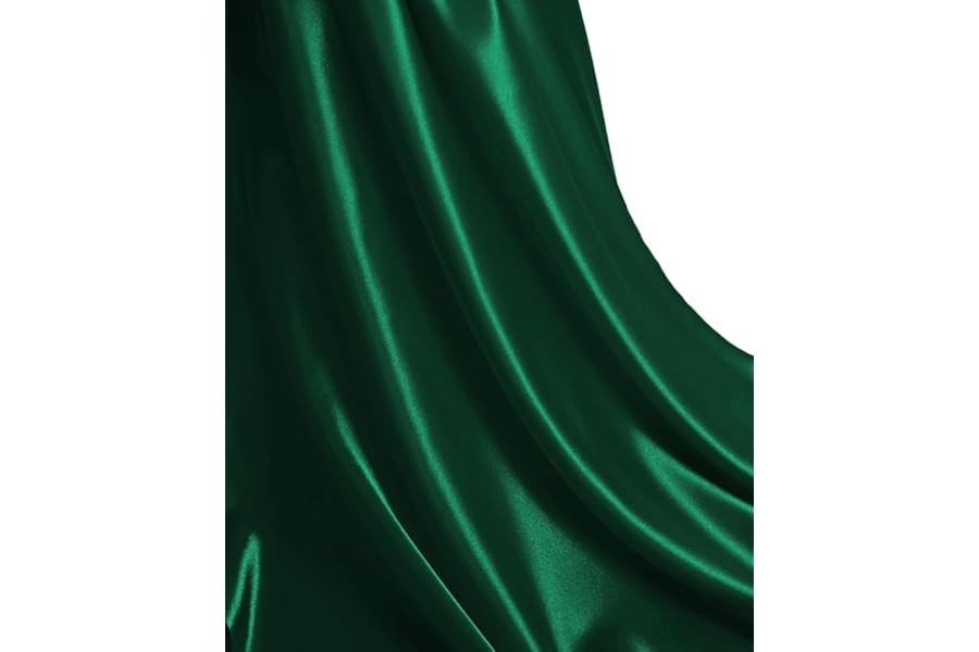 MDS Satin Fabric 5 Yards, 44" Wide, Silky Smooth Charmeuse Sateen Cloth for Wedding Arch Drapery Panel Backdrop Party Event B