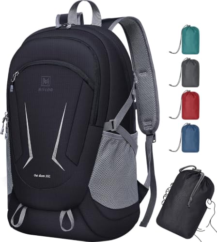 MIYCOO Backpack - Ultra Lightweight Packable Backpack for Travel Camping, Hiking Back Pack Waterproof Foldable Daypack for Men Women Black