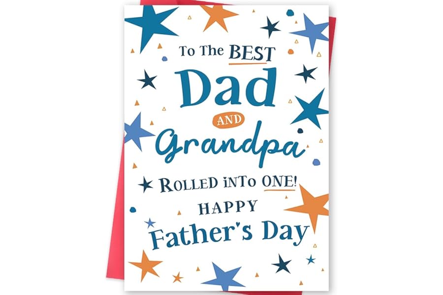 MOROLURU Fathers Day Card Gift for Dad and Grandpa, Happy Father's Day Greeting Card, Best Dad and Grandpa Rolled into One