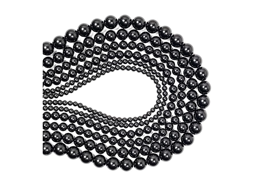 Malahill Gemstone Beads for Jewelry Making, Sold per Bag 5 Strands Inside, Black Obsidian 10mm
