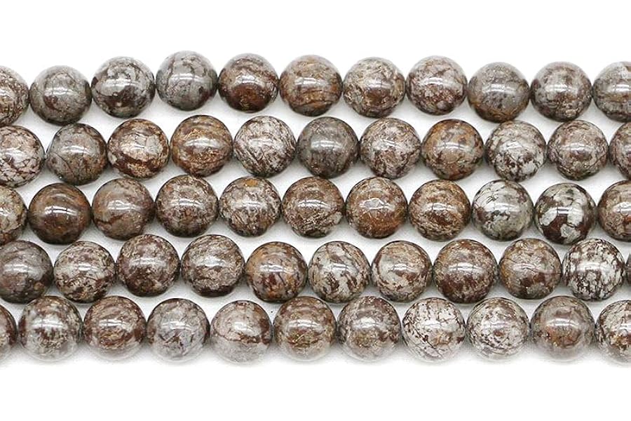 Malahill semiprecious Stone Beads for Jewelry Making, Sold per Bag 5 Strands Inside, China Snowflake Obsidian 8mm