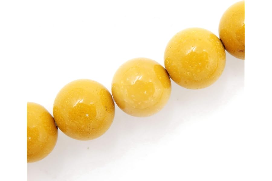 Malahill semiprecious Stone Beads for Jewelry Making, Sold per Bag 5 Strands Inside, Yellow Mookaite 8mm