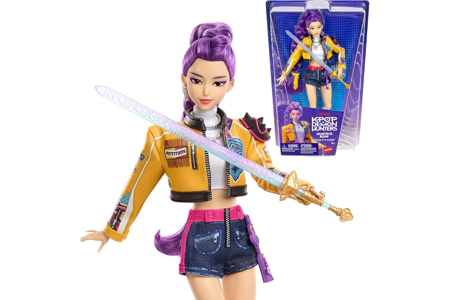 Mattel Kpop Demon Hunters HUNTR/X Rumi Fashion Doll in “How It’s Done” Performance Look with Sword Accessory