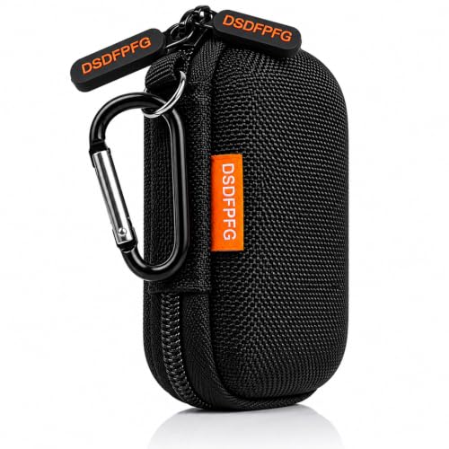 Mini Black Earbud Case - Small Hard Shell Carrying Case - Pocket-Size Rectangle Zipper Pouch for Wired Earbuds, Apple Airpods, Earpods, IEM, Earplugs, Hearing Aids, in-Ear Monitor, USB Flash Drive