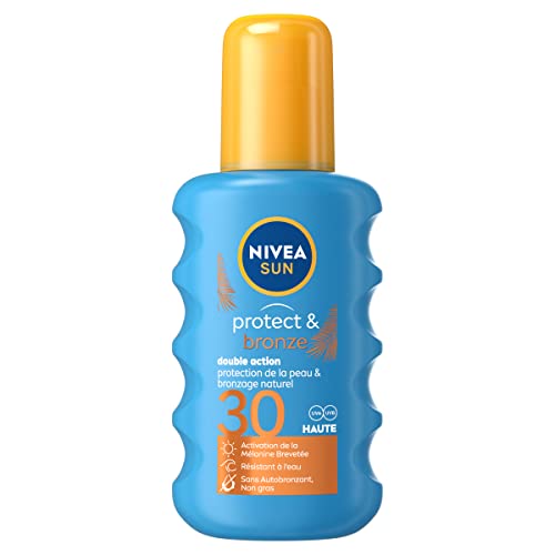 NIVEA SUN Spray solaire activateur de bronzage Protect & Bronze FPS 30 (1 x 200 ml), huile solaire avec protection UVA/UVB pour un hâle naturellement bronzé