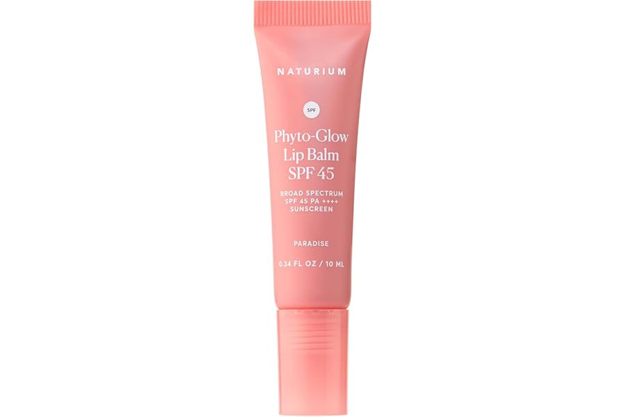 Naturium Phyto-Glow Lip Balm SPF 45 | Tinted Gloss with Broad Spectrum Sunscreen | 0.34 FL OZ / 10 mL, Paradise
