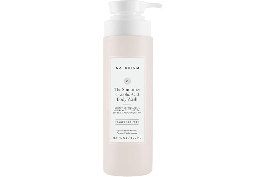 Naturium The Smoother Glycolic Acid Exfoliating Body Wash, Soft & Smoothing Cleanser, 16.9 oz