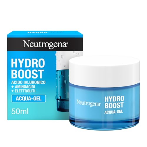 Neutrogena Hydro Boost Gel de agua (50 ml), gel hidratante facial con ácido hialurónico y aminoácidos, 72 horas de hidratación, fórmula no grasa, para piel normal o mixta