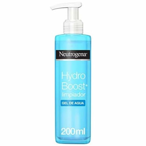 Neutrogena Hydro Boost Limpiador Gel de Agua (1 x 200 ml), gel limpiador facial para eliminar el maquillaje y la suciedad, jabón hidratante con ácido hialurónico