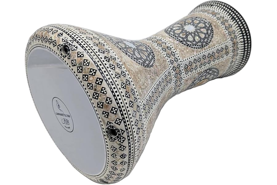 New! Gawharet El Fan Classic 17" Mother of Pearl Darbuka Drum Percussion (Lumen)