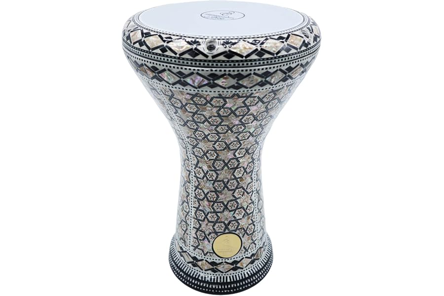 New! Gawharet El Fan Classic 17" Mother of Pearl Darbuka Drum Percussion (Atlas)