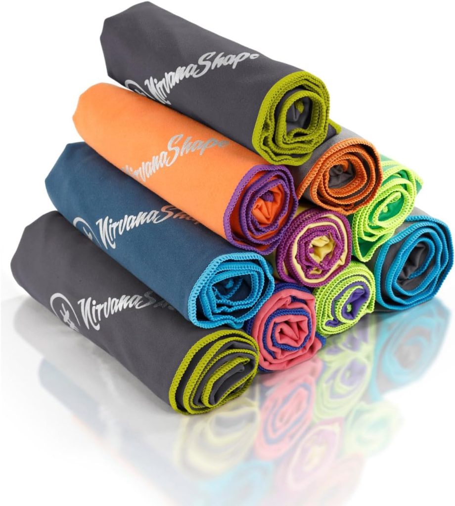 NirvanaShape Toalla de Microfibra | 14 Colores | 8 Dimensiones | Toalla de Viaje Ligera, Absorbente y de Secado Rápido | Toalla de Baño para Viajes | Ideal para Playa, Camping, Yoga y Sauna