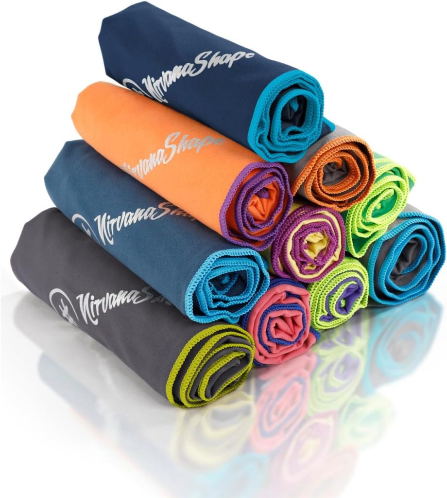 NirvanaShape Toalla de Microfibra | 14 Colores | 8 Dimensiones | Toalla de Viaje Ligera, Absorbente y de Secado Rápido | Toalla de Baño para Viajes | Ideal para Playa, Camping, Yoga y Sauna