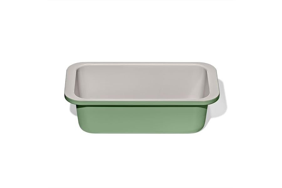 OXO Good Grips Non-Stick Pro Ceramic Coated Metal Bakeware 1 lb Loaf Pan — Basil, Ceramic Baking Tray for Baking Breads, Cakes and Meatloaf