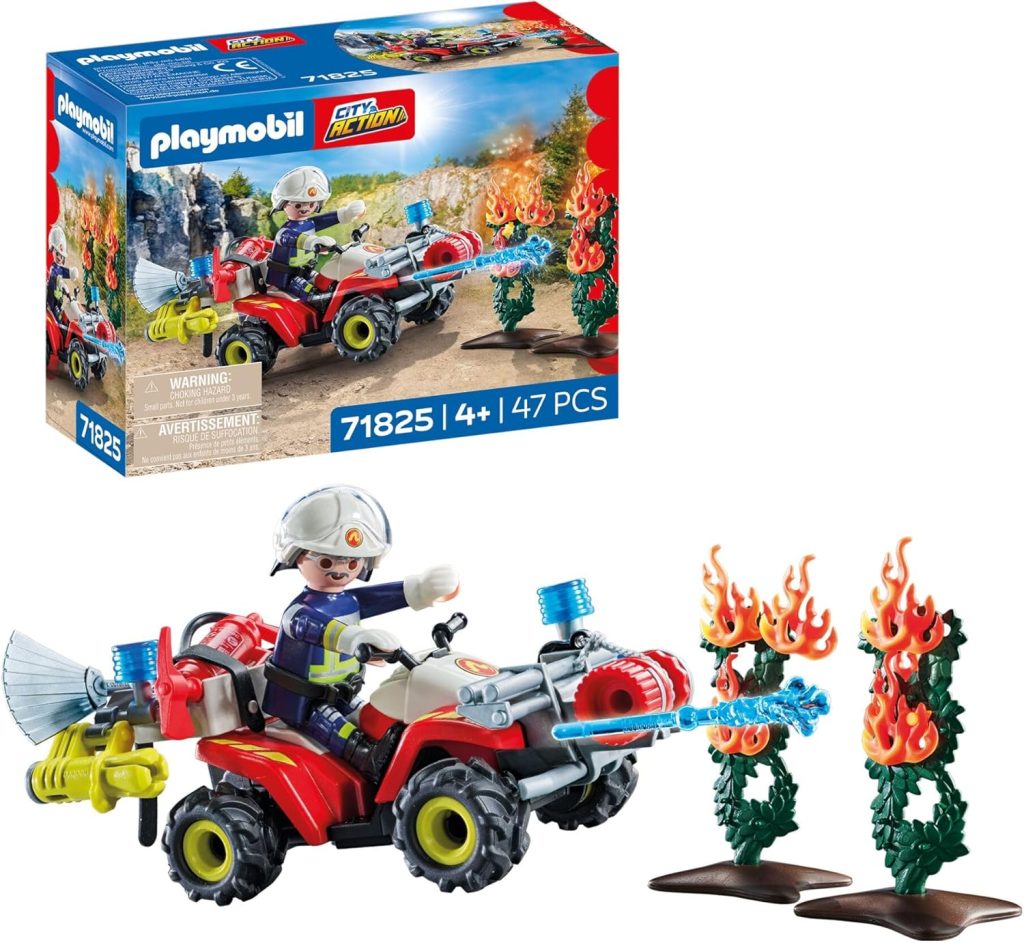 PLAYMOBIL | Action Heroes | Quad de Bomberos apaga Incendio de setos | Coche de Bomberos | Juguete para niños y niñas a Partir de 4 años | 71825