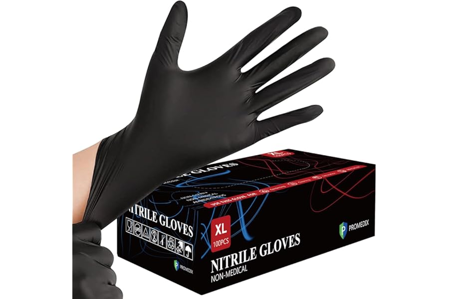 PROMEDIX P Nitrile Disposable Gloves,4mil-100 Count,Gloves Disposable Latex Free,Powder Free for Cooking,Household,Food safe