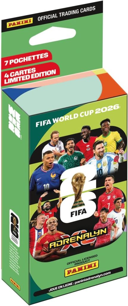 Panini Copa Mundial de la FIFA 2026 Trading Cards Game Blister 7 Fundas + 4 Tarjetas edición Limitada