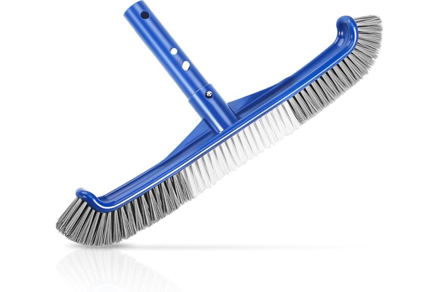 Pool Brush Head, Scrub Brush with Premium Nylon Bristles,Curved Ends High-Efficiency Pool Broom/Pool Brushes for Cleaning Inground/Above Ground,Swimming Pool, Walls, Bathtubs, Tiles & Floors(Blue)