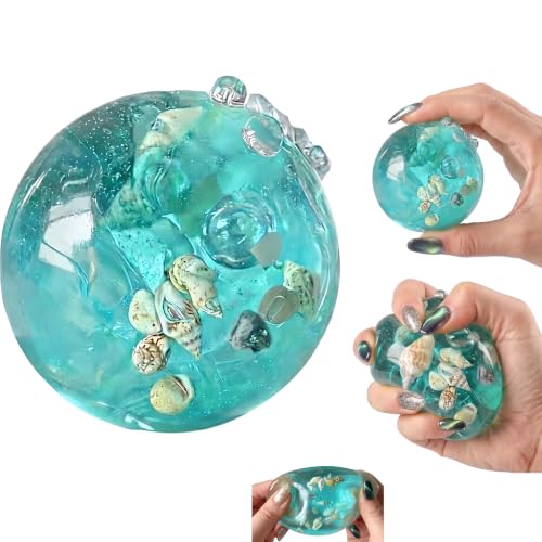 Premium Squishy Block Cube + Round Ball, Ice Cube Ice Ball for Adults – Stress Relief (Green) (Rotundity)