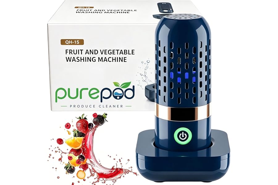 Produce Cleaner & Vegetable Cleaner with Oh-Ion Technology, Wireless Rechargeable Food Washer for Fruits, Veggies, Meat, Rice