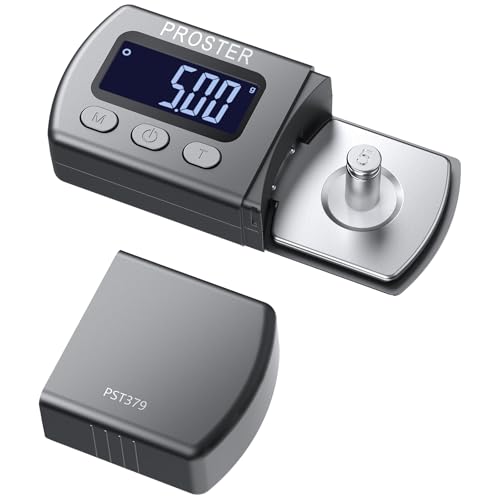 Proster Turntable Stylus Force Tracking Scale - Phono Turntable Cartridge Pressure Gauge 5g/0.01g Tone Arm Scale Record Stylus Alignment with LCD Backlight Gray
