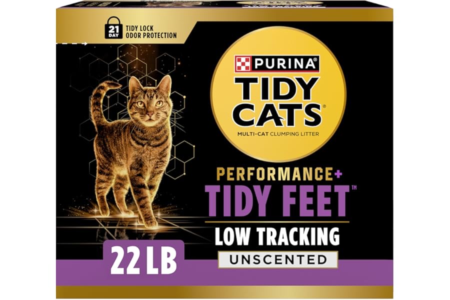 Purina Tidy Cats Performance Plus Feet Unscented Low Tracking, Clumping, Odor Control Kitty Litter   - 22 lb. Box