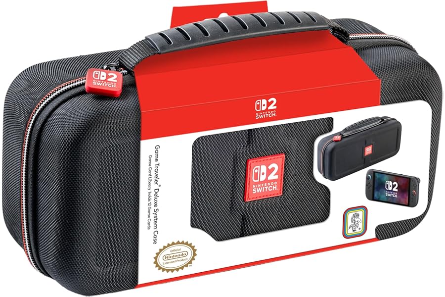 R.D.S. INDUSTRIES, INC. - Game Traveler Deluxe Licensed System Case for Nintendo Switch, Nintendo Switch 2, OLED, Black Medium (NS230)
