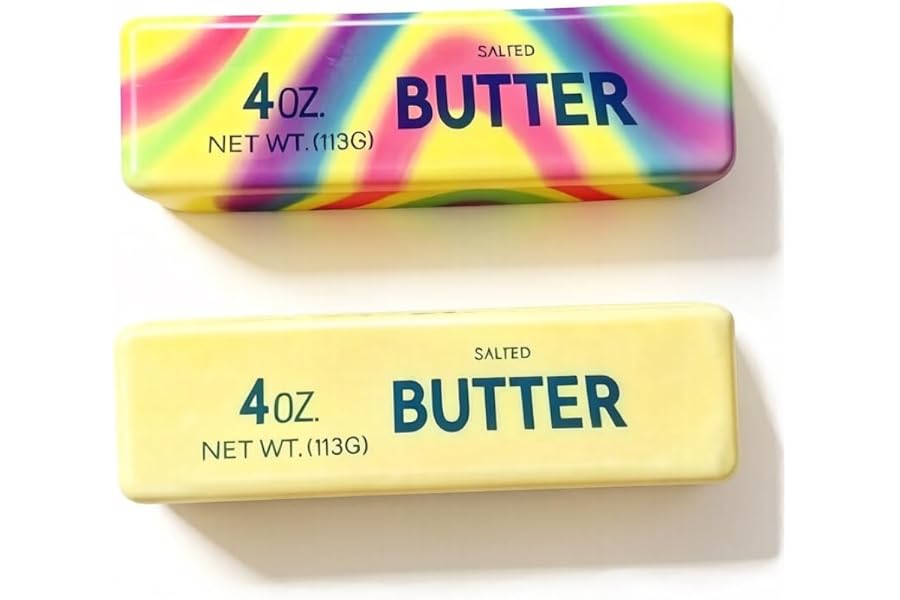 Realistic Soft Butter Stick Fidget Toy,Slow Rebound Cute Butter Squeeze Stress Balls, Slow Rising Squishy for Adults Anxiety & Stress Relief, Sensory Gifts for Office, Home (Yellow+Colorful)