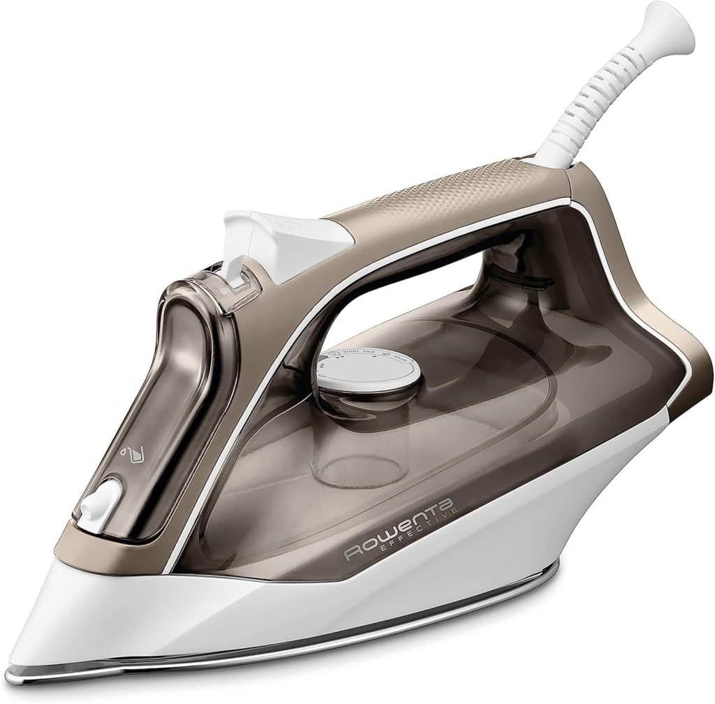 Rowenta Effective +, Plancha de vapor 2400 W, golpe de vapor de 120 g/min, ajustes fáciles de usar, vapor automático, Autosteam, suela Microsteam 300 de acero inoxidable, DX1635