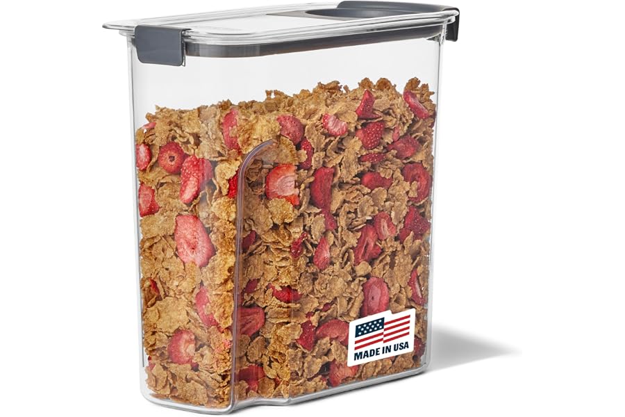 Rubbermaid Brilliance Airtight Cereal Food Storage Container, Shatterproof, BPA-Free and Dishwasher-Safe, 32oz Capacity