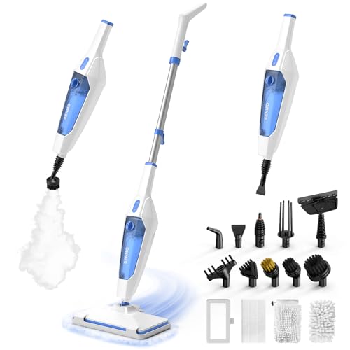 SENMO Steam Mop, 14-in-1 Detachable Steam Cleaner for Home and Floor, 1300W 228°F Deep Cleaning MultiPurpose Steamer with 14 Attachments for Floor, Tile, Grout, Furniture, Carpet, Wall (Blue)