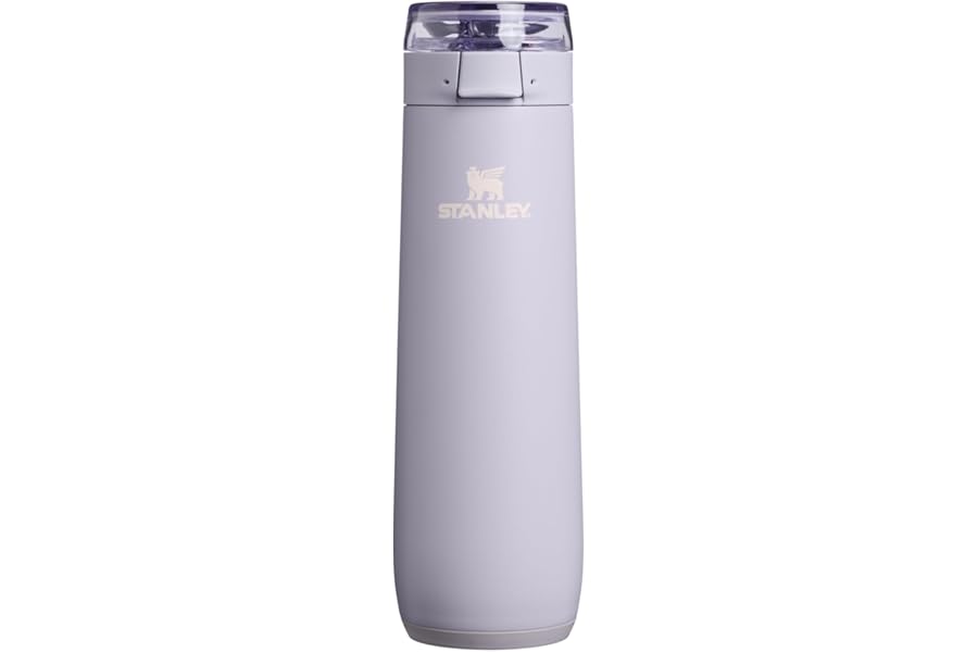 STANLEY Flowstate Spring Bottle | Leakproof Water Bottle with Carry Strap & Flip-Top Locking Lid | Insulated Stainless Steel | Fits Most Cup Holders | BPA-Free | 20 oz | Purple Dust