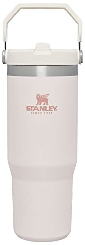 STANLEY IceFlow Flip Straw Tumbler with Handle 30 oz | Twist On Lid and Flip Up Straw | Leak Resistant Water Bottle | Insulated Stainless Steel |BPA-Free | Rose Quartz 1.0