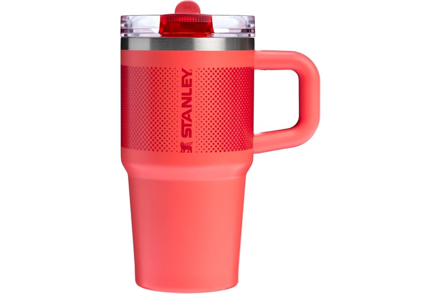 STANLEY Quencher ProTour Flip Straw Tumbler with Leakproof Lid 20 oz | Built-In Straw and Handle | Cup Holder Compatible for Travel | Insulated Stainless Steel Cup | BPA-Free | Hot Coral Fade