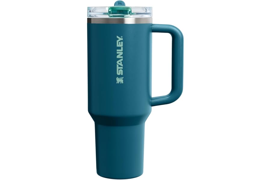 STANLEY Quencher ProTour Flip Straw Tumbler with Leakproof Lid 40 oz | Built-In Straw & Handle | Cupholder Compatible for Travel | Insulated Stainless Steel Cup | BPA-Free | Coastal Teal