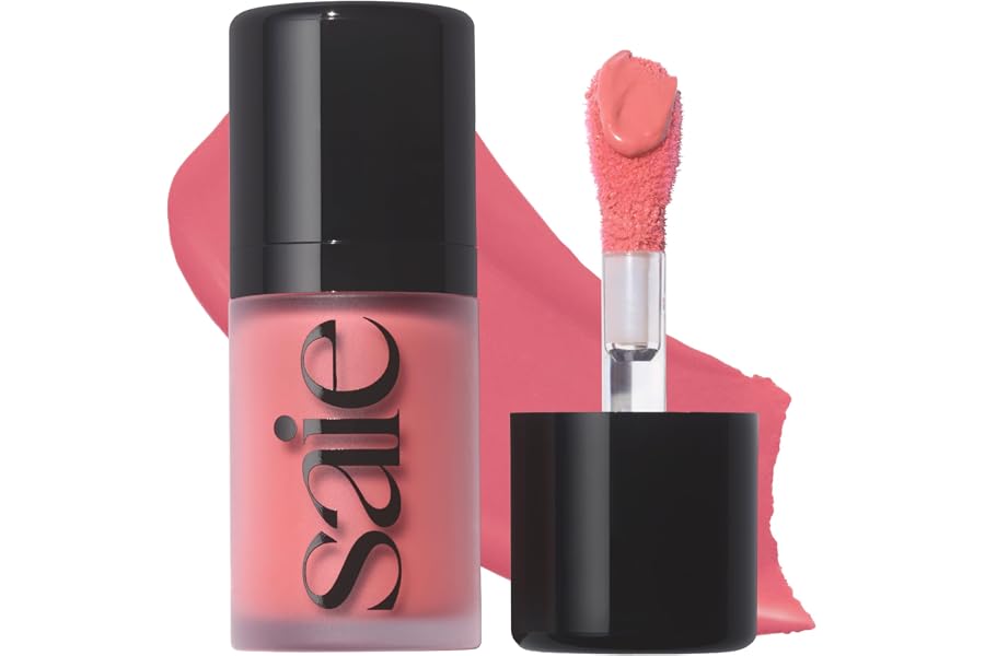 Saie Mini Dew Liquid Blush for Cheeks - Hydrating Cream Blush Stick with a Blendable + Buildable Formula - Skincare Infused Dewy Cheek Tint for a Natural Flush - Clean, Vegan Makeup - Sweetie (.24 oz)