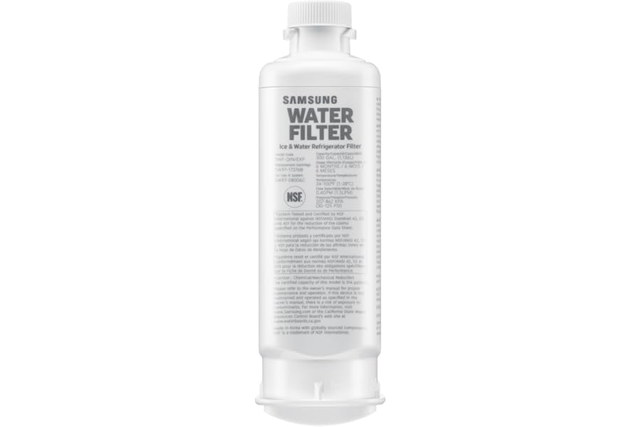 Samsung HAF-QIN/EXP Genuine Refrigerator Water Filter, Reduces 99% of Harmful Contaminants for Clean, Clear Drinking Water, 6-Month Life, Easy Install, Pack of 1