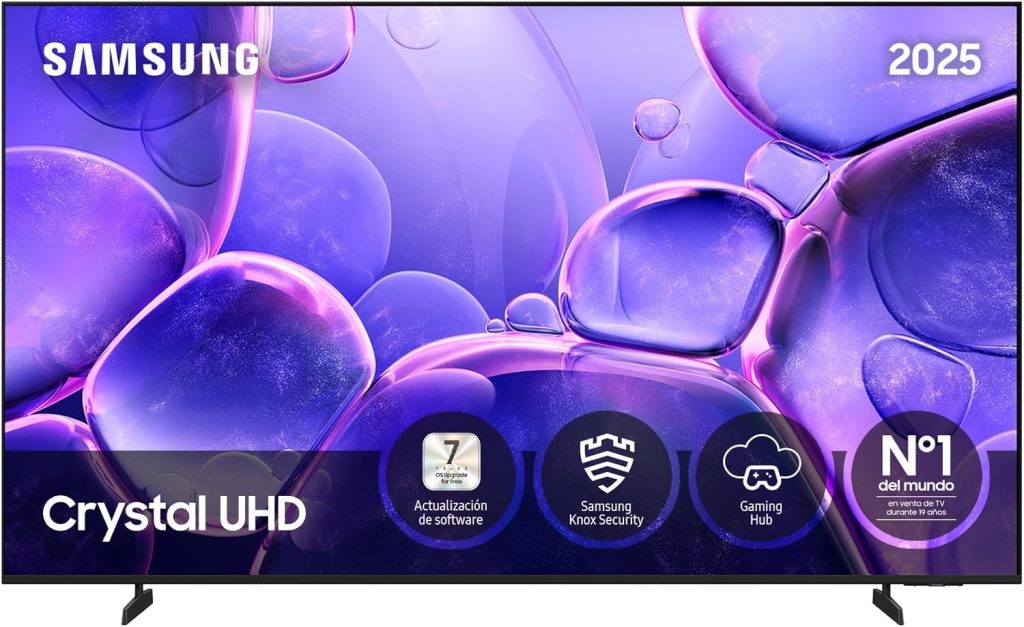 Samsung TV 65 Pulgadas Crystal UHD U8075F 4K Smart TV, Colores increíbles con Crystal Processor 4K, Escucha Todos los Altavoces con Q-Symphony, Datos protegidos Knox Security y Gaming Hub